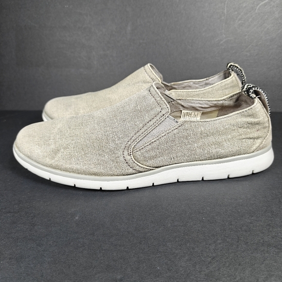 UGG Conley Shearling Moccasins Slip On Casual Canvas Taupe Men\'s Shoe Size 11